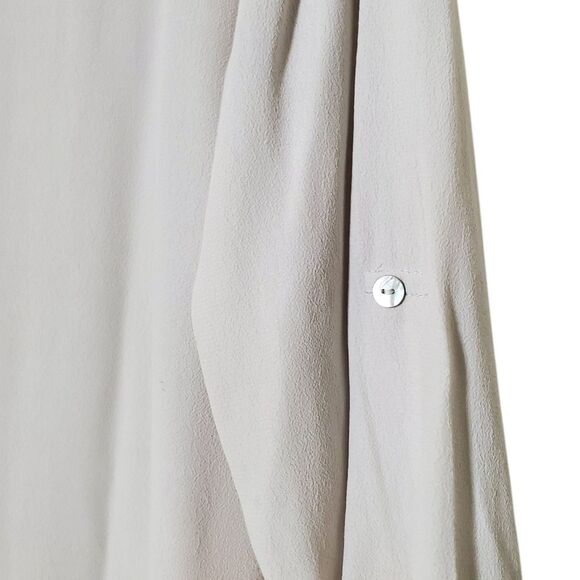 Soft Surroundings Gauze Tunic Top Size L Petite 3/4 Roll Tab Sleeve Womens - Picture 6 of 12